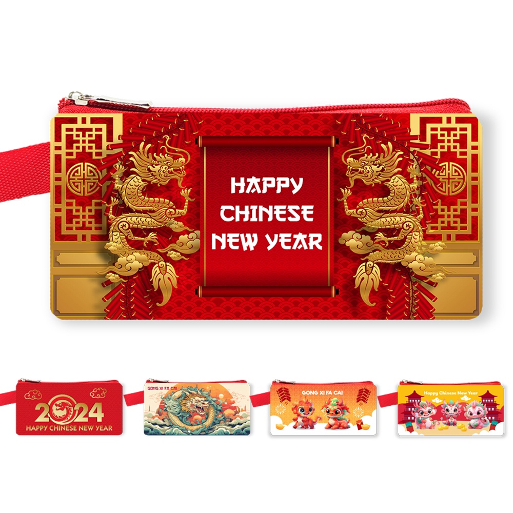 

NEW VARIAN Dompet Angpao Imlek Panjang Tahun Baru Naga Tahun 224 Dragon Imlek naga Chinese New Year HongPao Sin Cia Sincia dragon