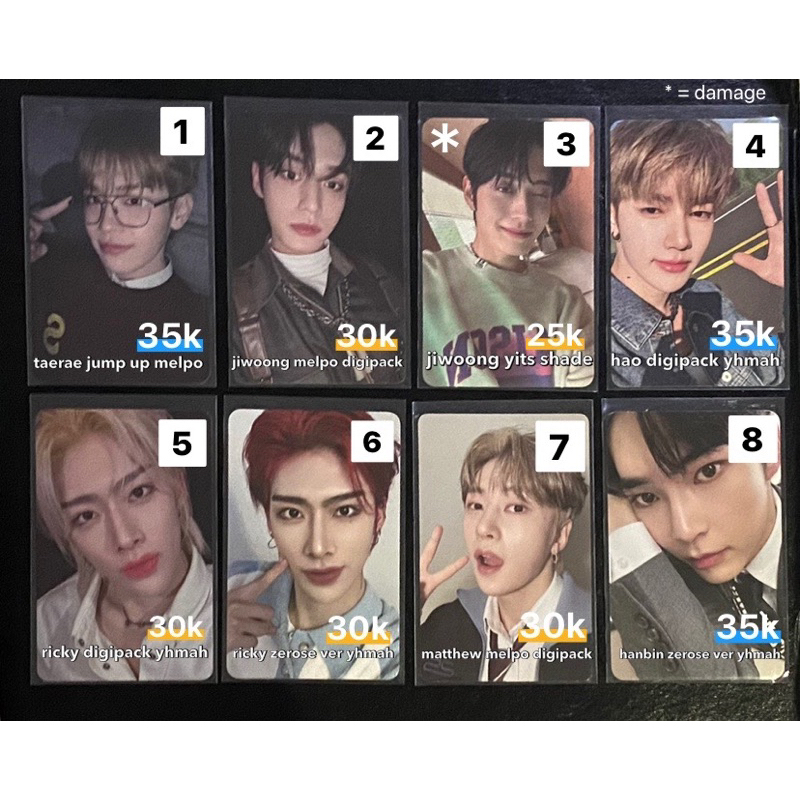 [GANTI J&T] pc photocard zb1 zerobaseone jiwoong zhanghao sung hanbin taerae matthew ricky you had m
