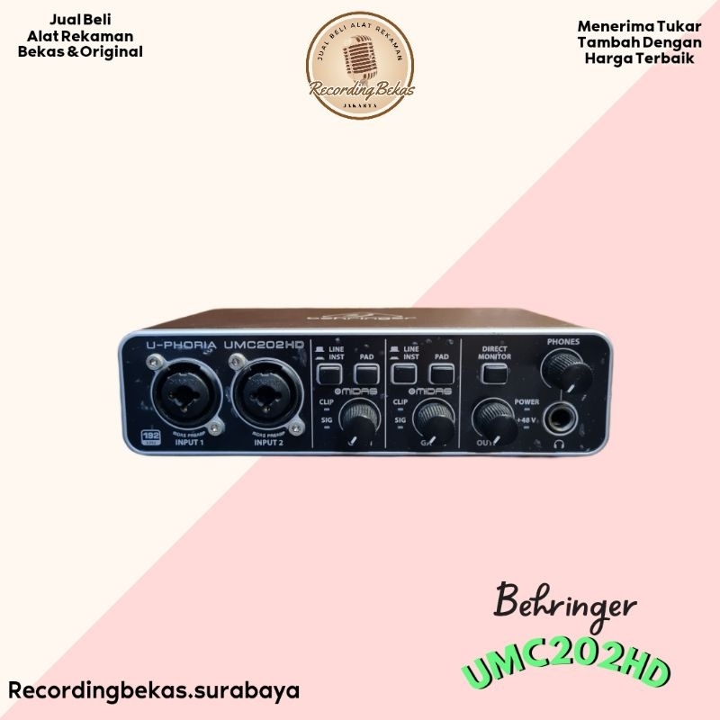 Soundcard Behringer UMC202HD (Bekas)