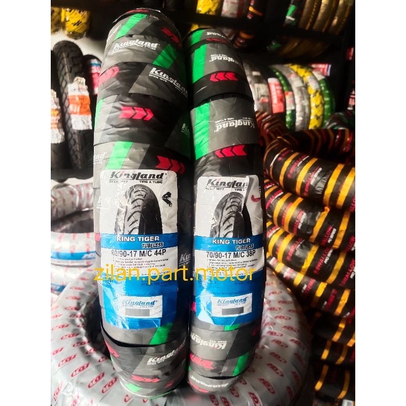 paket ban tubless kingland ring 17 (70/90.17 + 80/90.17) free pentil. 100% original