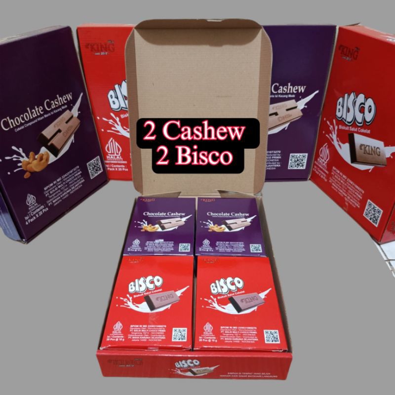 

Cokelat d'KING Bisco dan Chocolate Cashew Coklat Cashew 4 pack