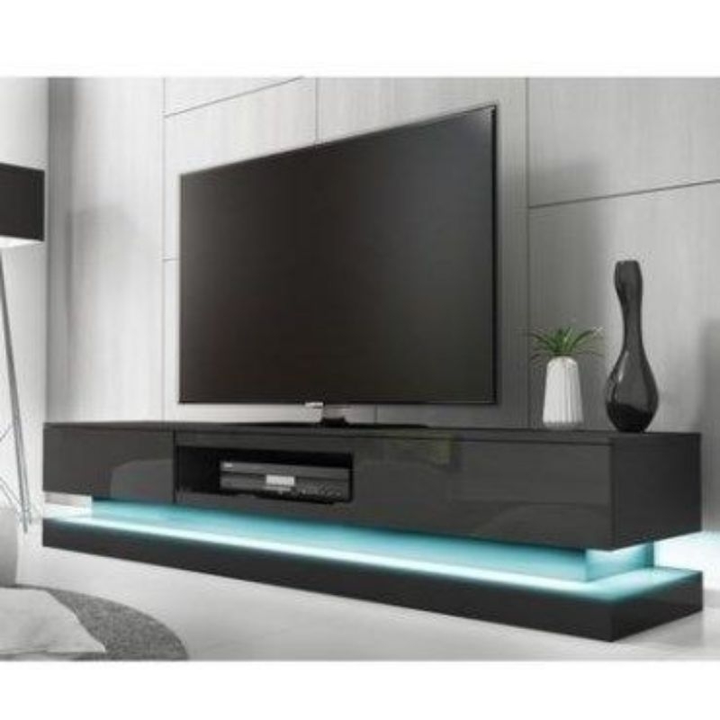 Meja Tv Lampu LED Strep Minimalis Modern Meja konsol Tv elegan
