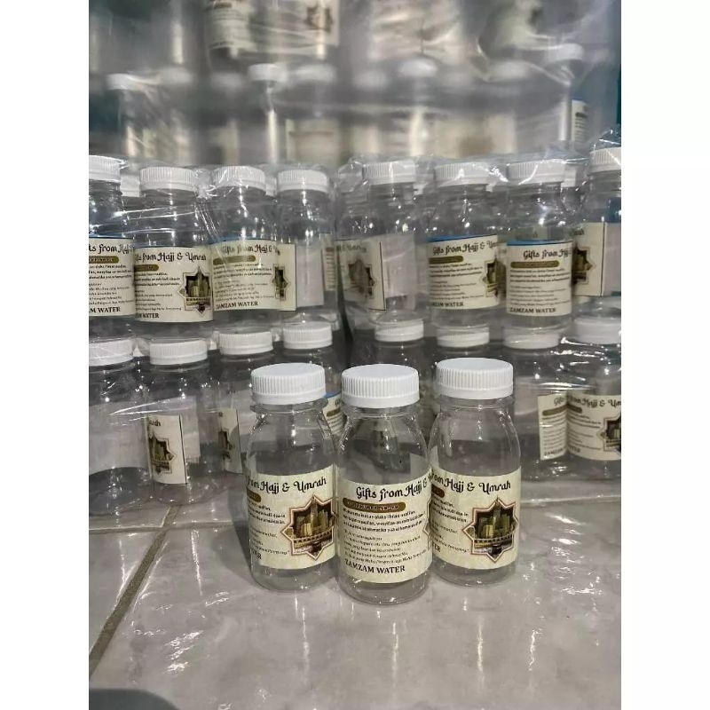 Botol Air Zamzam 60ml 1pcs Sticker Krem / Botol Kosong