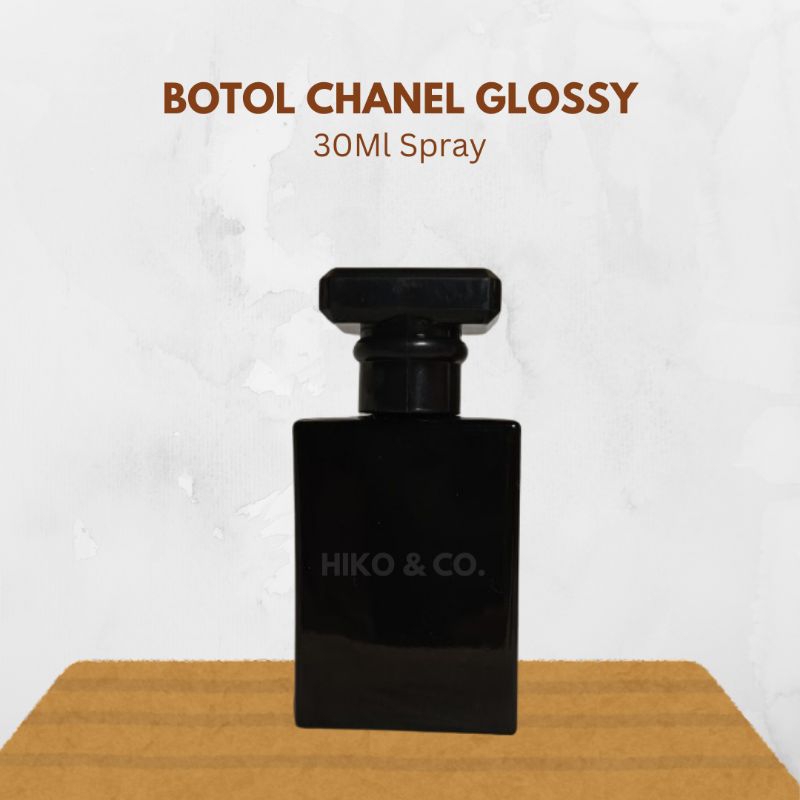 Botol Parfume Chanel 30 ml Full Black - Botol Parfume Refile Kotak Black