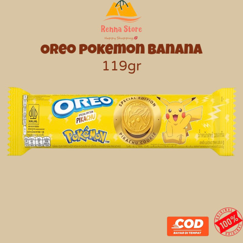 

Oreo Pokemon Biskuit Chocolate Banana 119gr