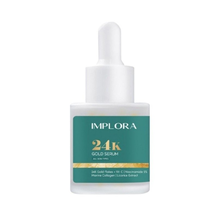 SERUM WAJAH GLOWING DAN SEHAT, Implora 24k gold serum 20ml All Skin Types, Glowing and Whitening, Se