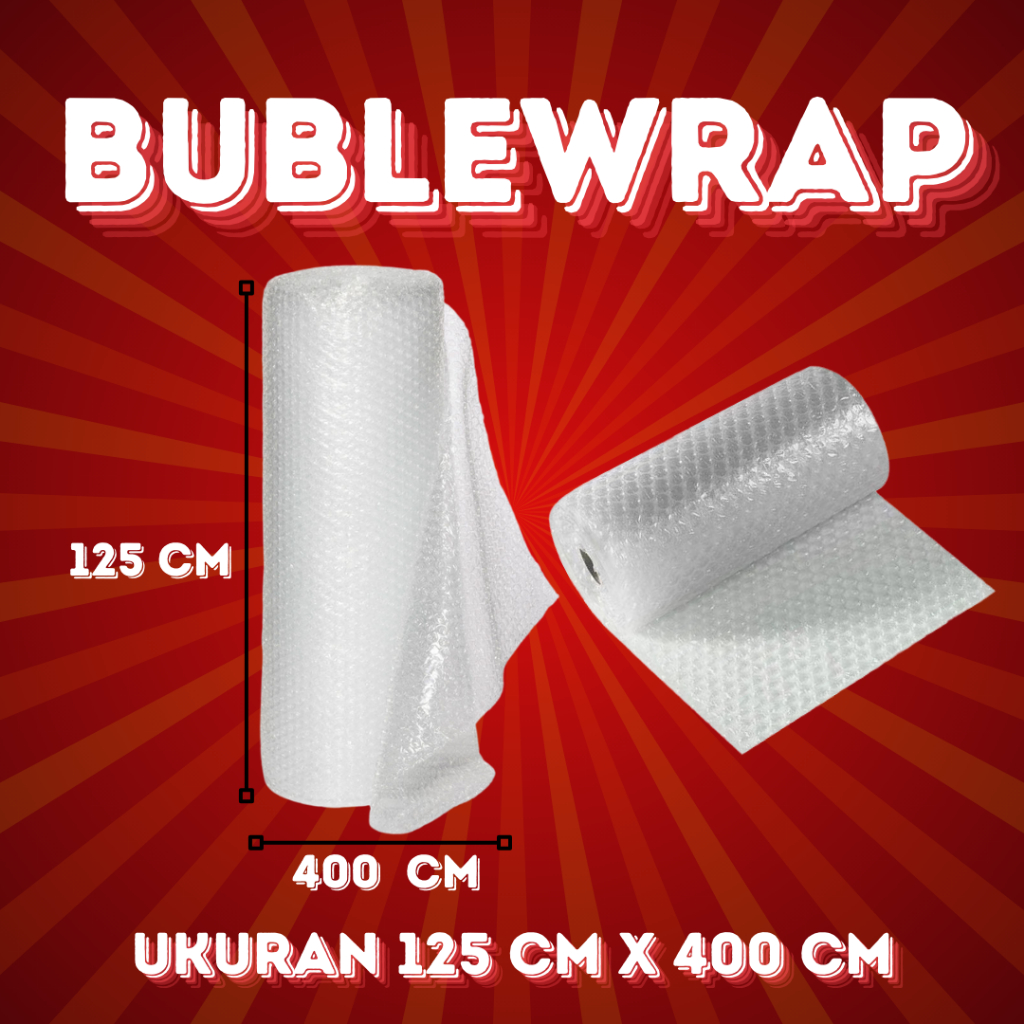 

BUBBLE WRAP UKURAN 125 CM X 400 CM METERAN / BUBBLE WRAP HITAM / BUBBLE WRAP PUTIH