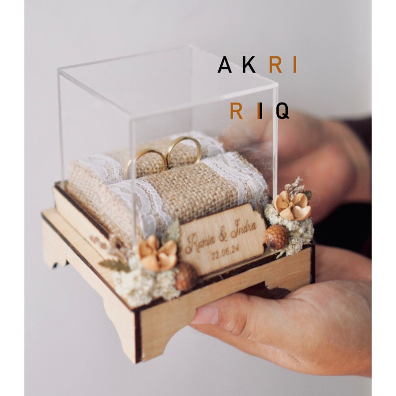 KOTAK CINCIN AKRILIK RUSTIC RING BOX RUSTIC BOX CINCIN RUSTIC