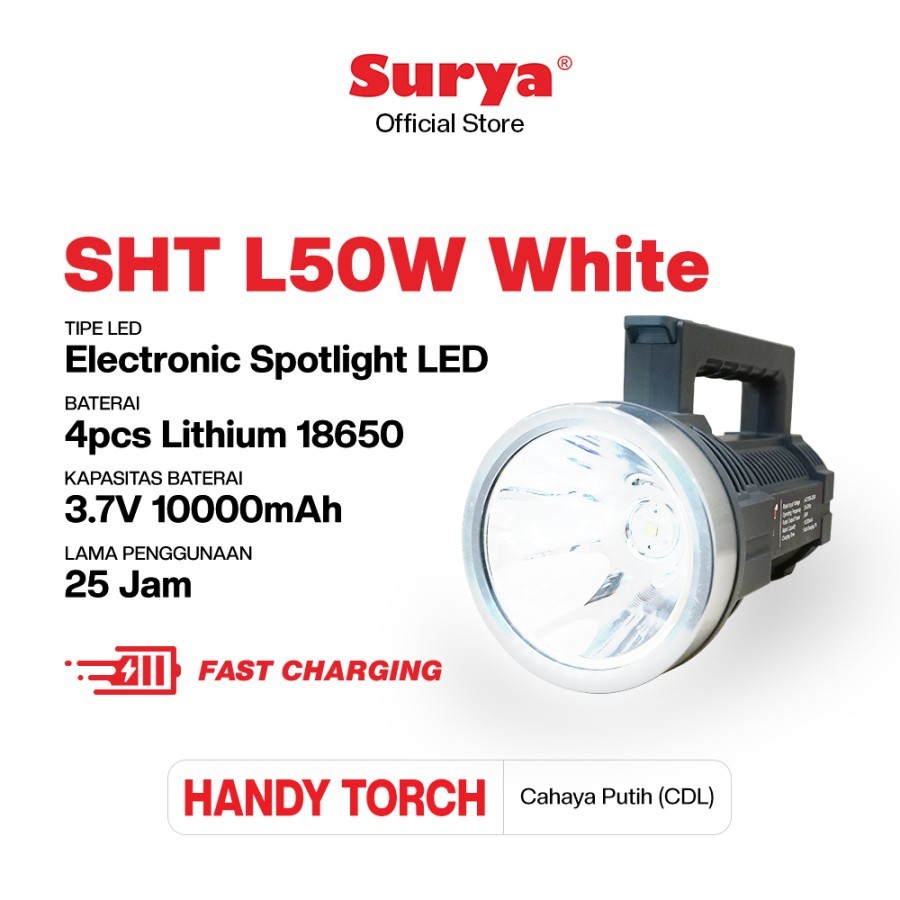 Senter LED SURYA Jumbo 50W 50 Watt SHTL50W Senter Besar SURYA SHT L50W SHT L 50W