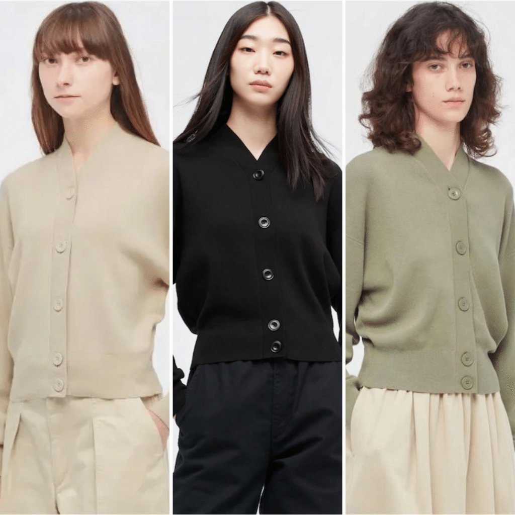 Cardigan Korean Style Uniqlo U Full Needle Short Cardigan Rajut Wanita