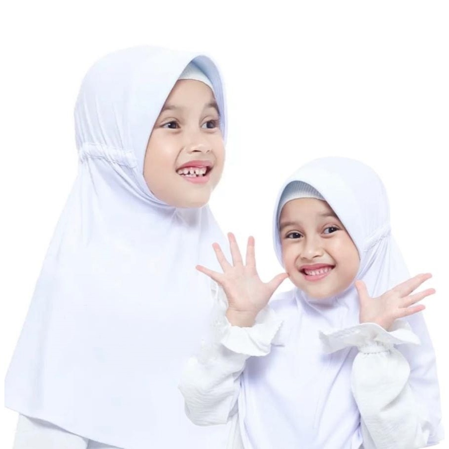 Jilbab Sekolah Anak Instan Serut Pita