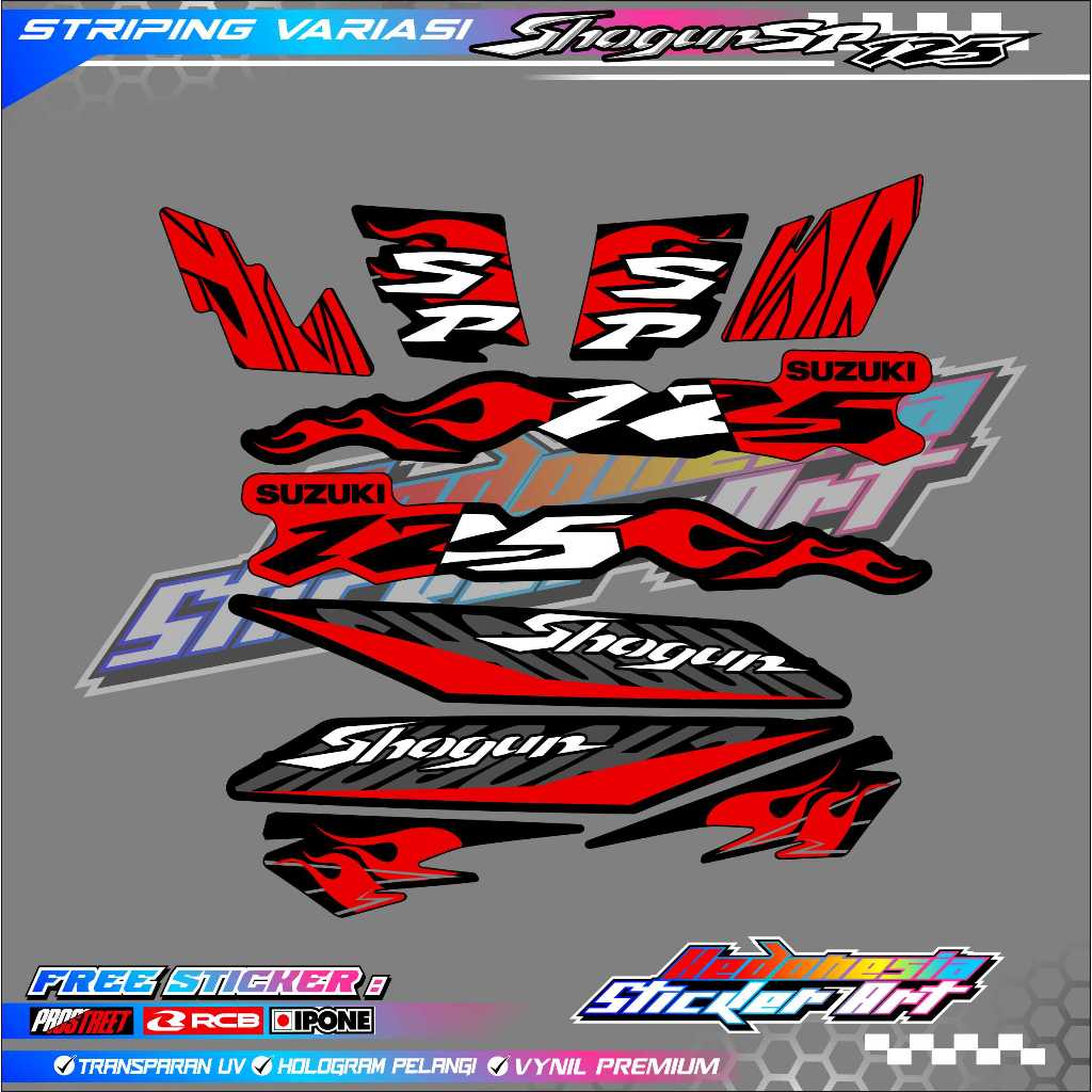 STRIPING VARIASI SUZUKI SHOGUN 125 SP / STICKER LIST MOTOR SHOGUN 125 SP