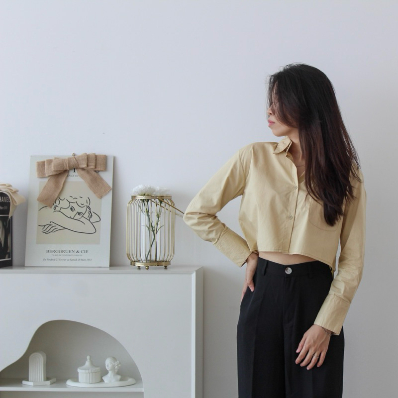 Ezzywears - Sky Crop Shirt | Atasan wanita - Kemeja crop wanita - Crop shirt