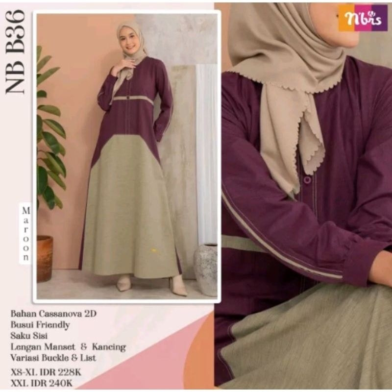 Gamis Nibras NB B36 Maroon