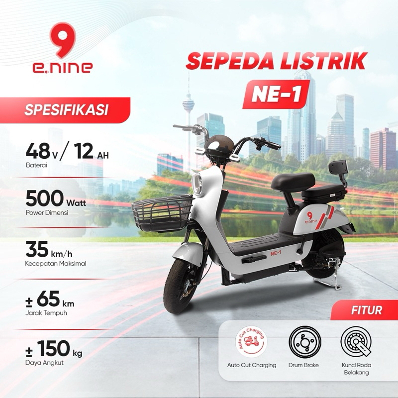 E NINE NE 1 SEPEDA MOTOR LISTRIK DEWASA DAN ANAK