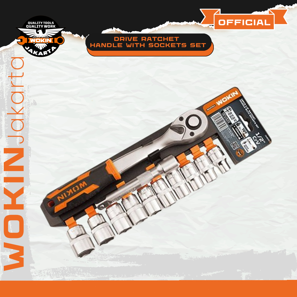 Gagang Sok Rachet Set Wokin 1/4 Inch | Kunci Sok Ratchet Wokin 3/8" Set | Gagang Soket Wokin 1/2" Se