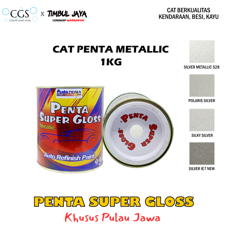 Cat Penta PLATINUM SILVER 1 Kg - cat silver metalik - cat mobil silver - cat penta silver - cat pent