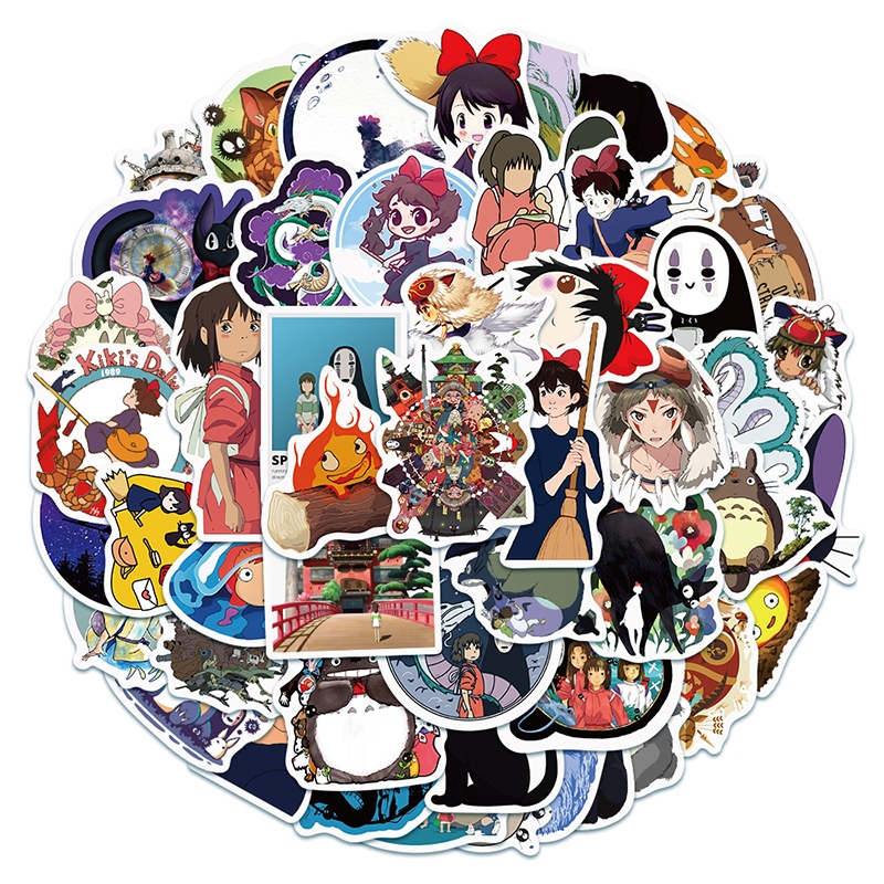 

50 PCS GAYA Koleksi animasi Hayao Miyazaki LUCU stiker untuk Buku Tempel/Buku Harian/HP/Dekorasi Laptop/Sticker Helm Tahan Air Vinil/Stiker Tablet Ponsel stiker tahan air berperekat