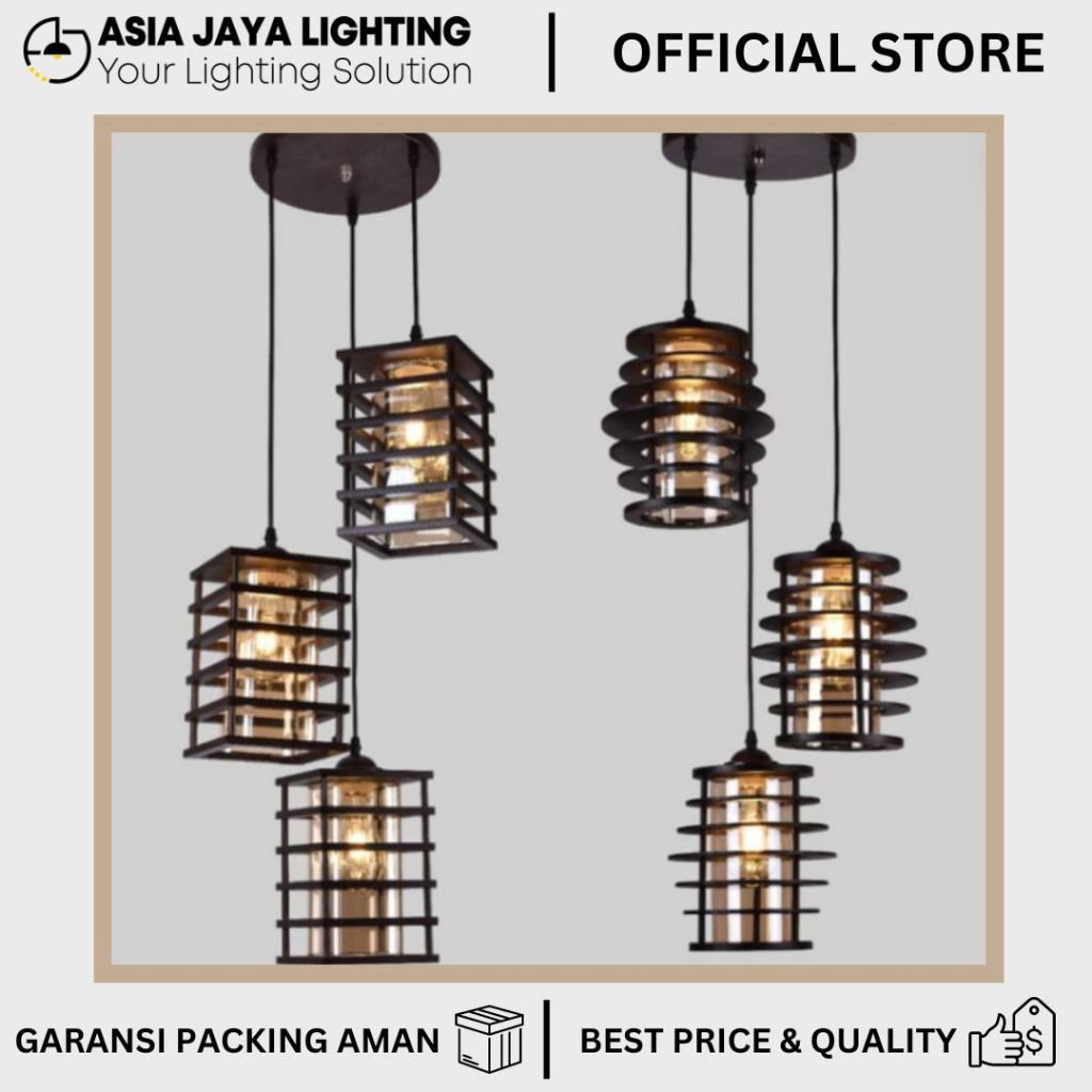 LAMPU GANTUNG CABANG 3 / LAMPU GANTUNG 3 CABANG / LAMPU PENDANT 3 CABANG / LAMPU GANTUNG MODEL CABAN