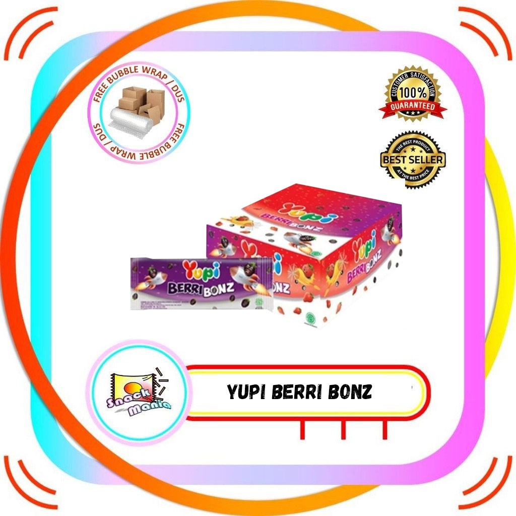 

Yupi Jelly Gummy Candy BERRI BONZ 6 g x 24 pcs BOX Permen