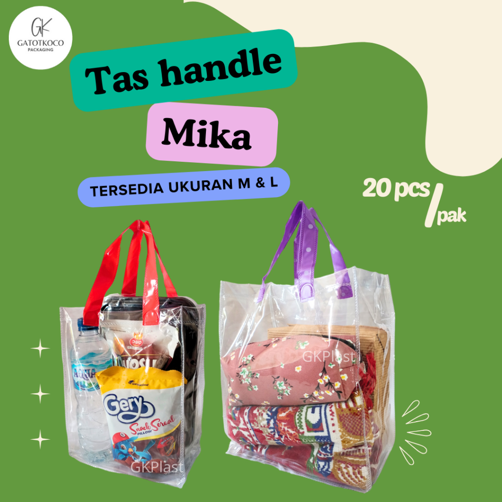 

(1 Pcs) Tas mika/Tas souvenir transparan/tas plastik mika