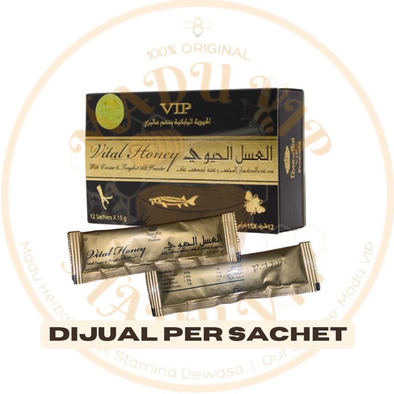 1 Sachet VIP Vital Honey 100% asli Madu kuat arab stamina