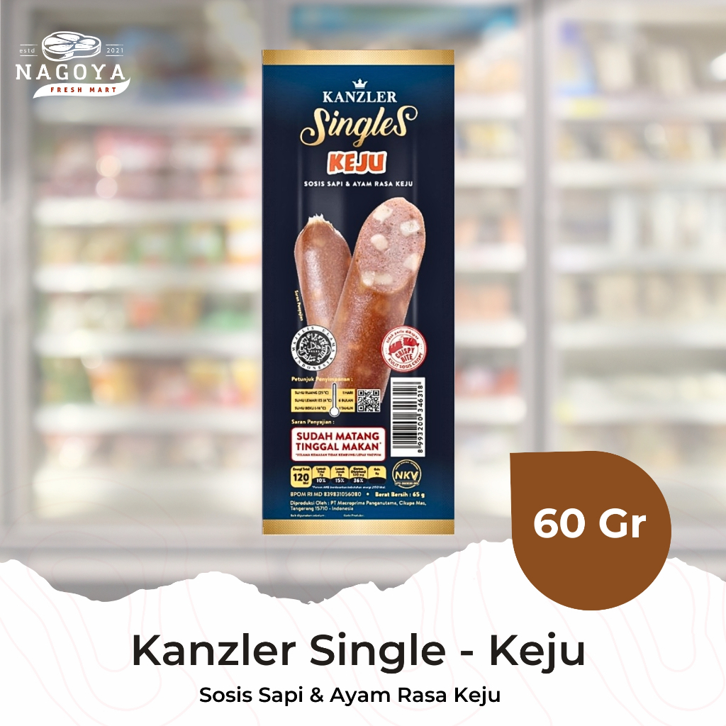 

Kanzler Single - Sosis Keju - 60 Gr | Sosis Sapi Ayam