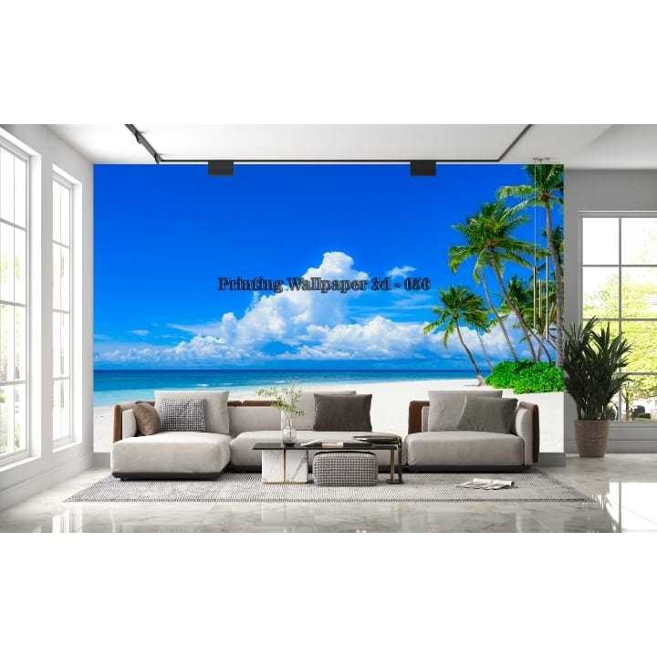 Wallpaper Custom 3D Mural Photowallpantai Walpaper Dekorasi Dinding Kustom Pemandangan Alam Jendela 