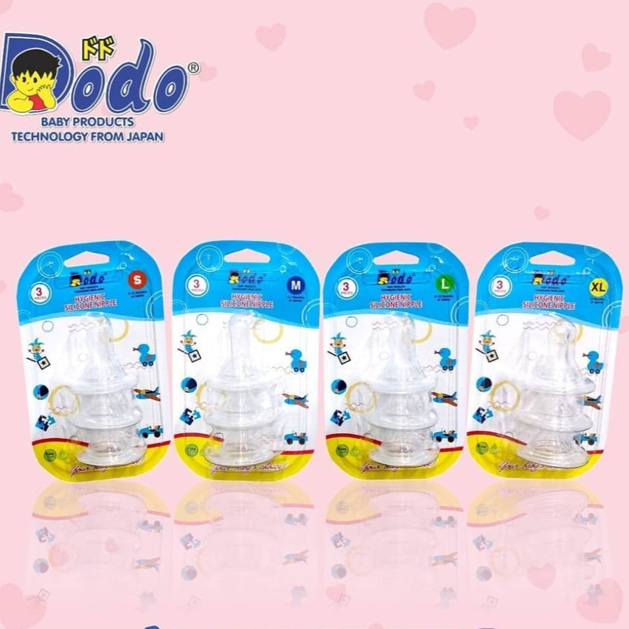 Dodo Nipple Blister Pack isi 3pcs / Dot Susu Bayi