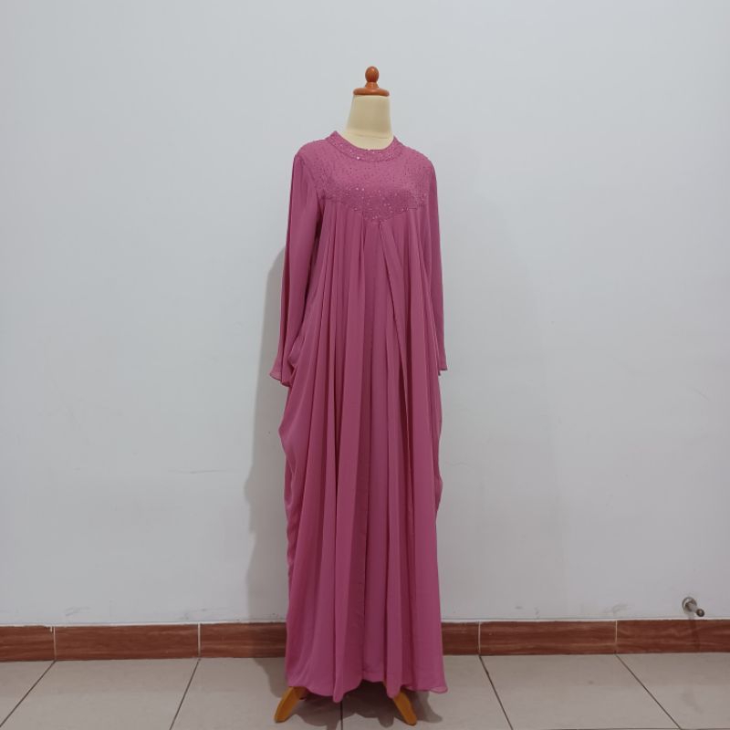 preloved kaftan/gamis ceruty payed/dress kondangan/baju lebaran