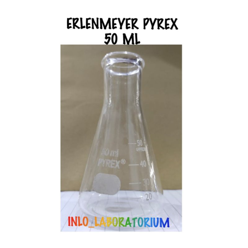 Erlenmeyer IWAKI & PYREX 50 ml/Gelas Erlen/Erlenmeyer