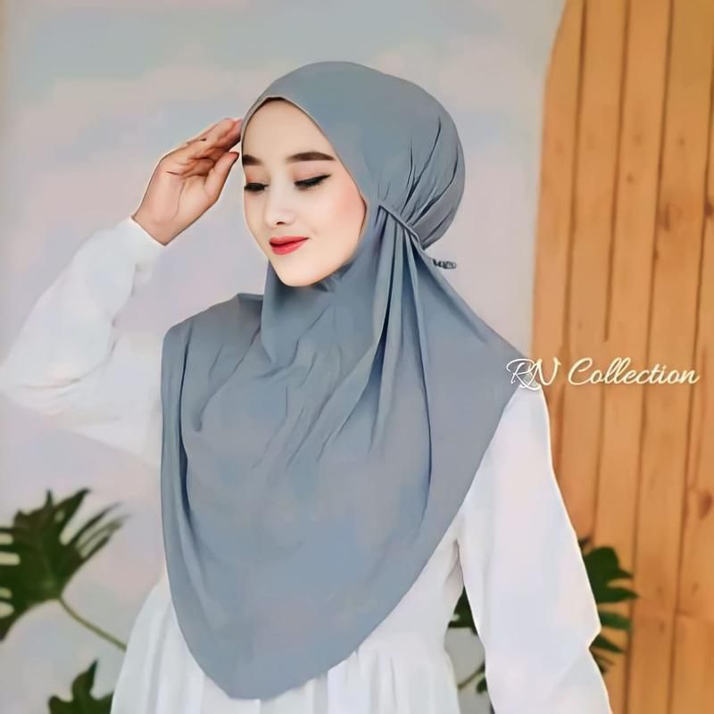 hijab tali kepang non pad/ jilbab tali uril tambang sriya jersy premium Instan