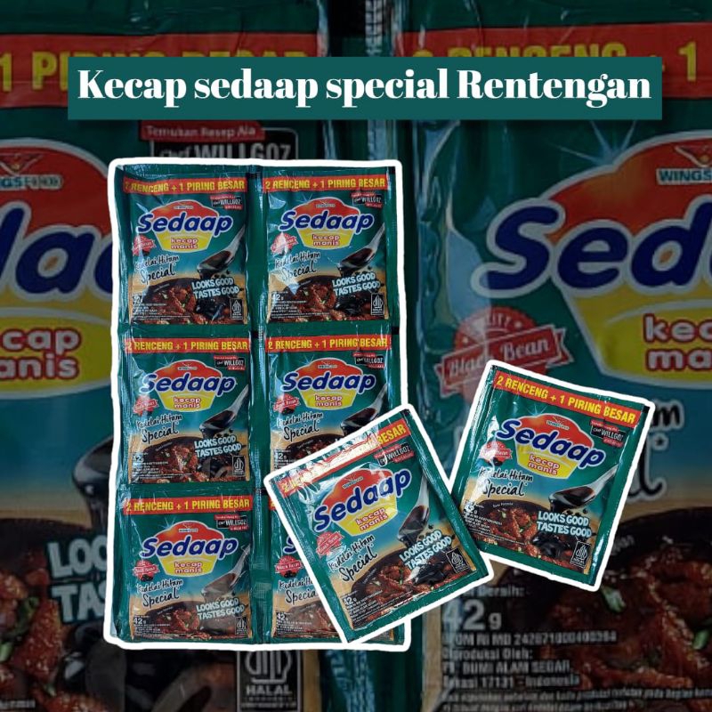 

KECAP SEDAAP MANIS SPECIAL KEDELAI HITAM 1 RENTENG 12 biji, 42Gr