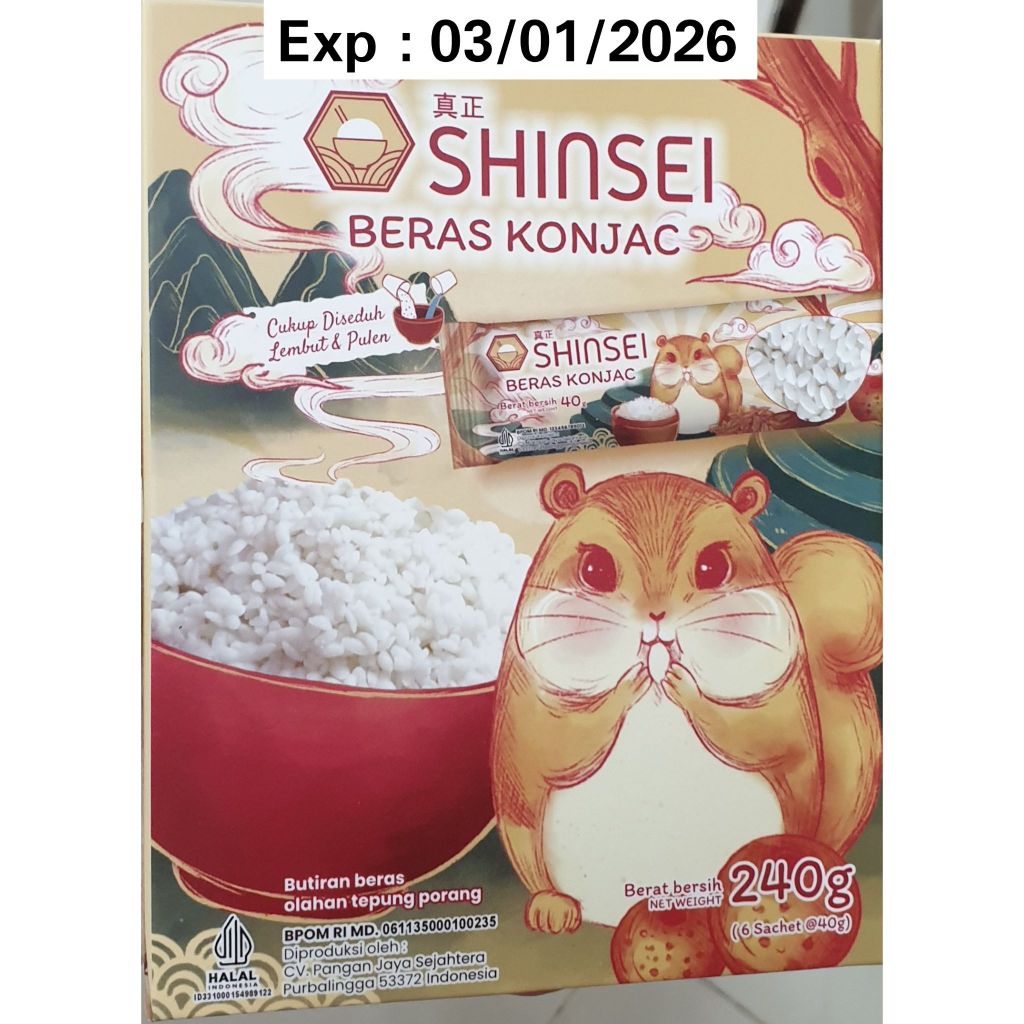 

Shinsei Beras Porang Box 240gr | Instan Konjac Rice - Mudah & Praktis