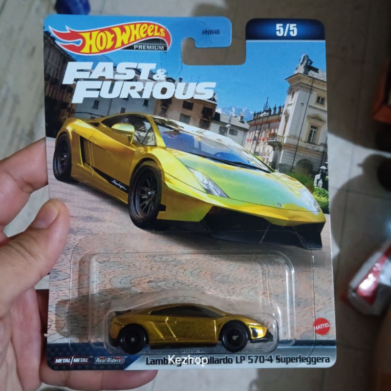 HOT WHEELS PREMIUM FAST FURIOUS LAMBORGHINI GALLARDO LP 570-4 SUPERLEGGERA GOLD