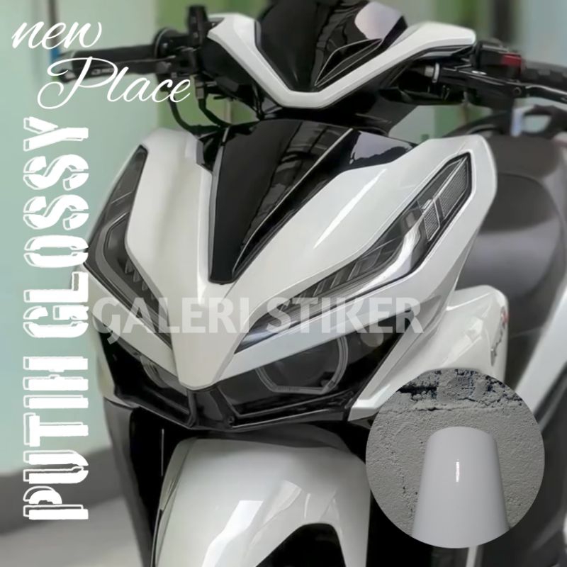 Stiker Skotlet Motor Putih Glossy Mengkilap Premium