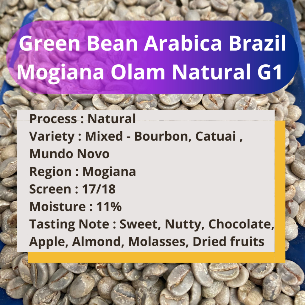 

Kopi Green Bean Arabica Brazil Mogiana Olam Natural G1 1KG kopi mentah