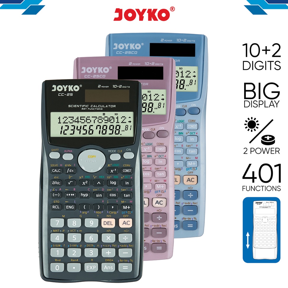 

Terbaru Calculator Kalkulator Joyko CC25 Scientific 41 Functions