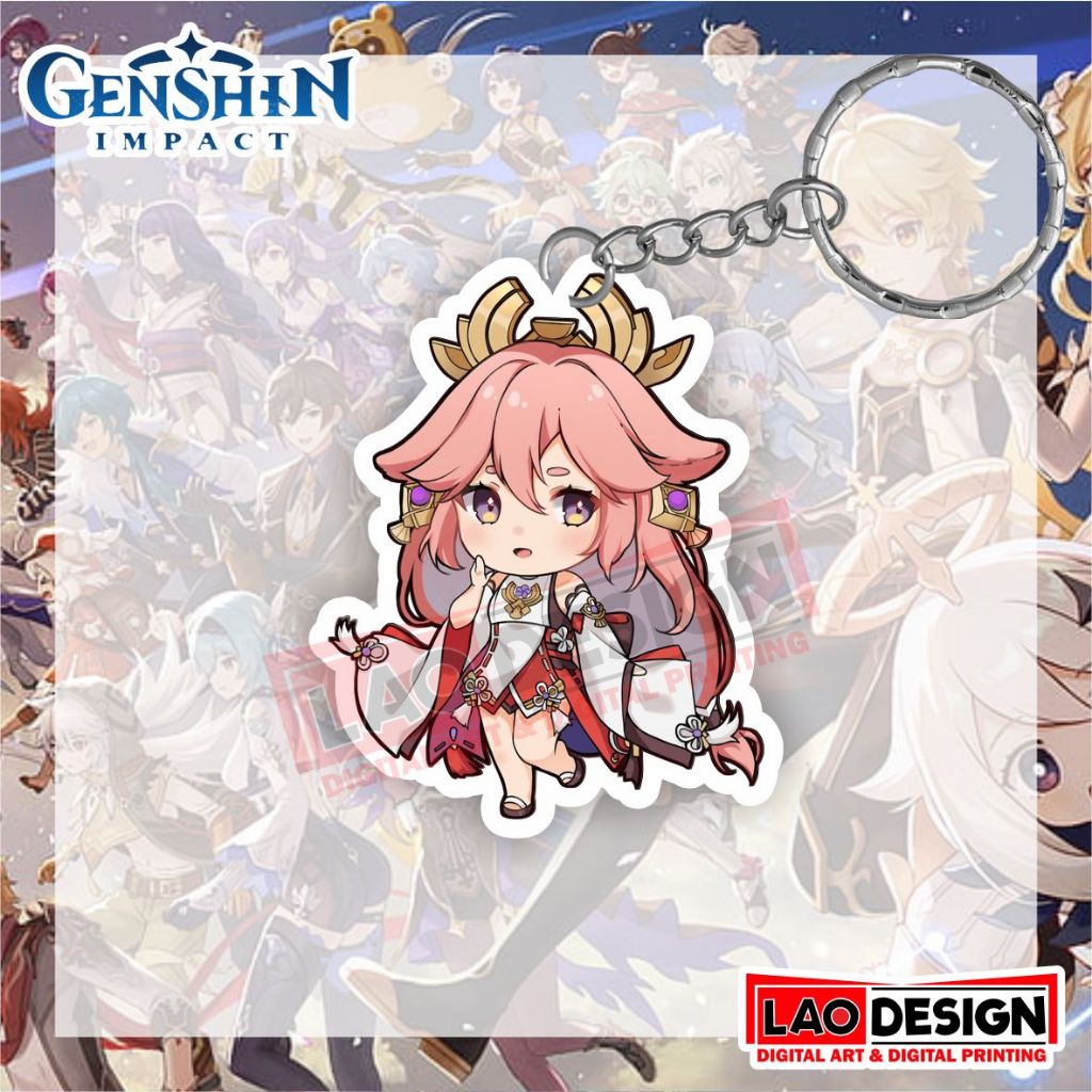 Gantungan Kunci Yae Miko Genshin Impact - Gantungan Kunci Genshin Impact - Gantungan Kunci Akrilik -