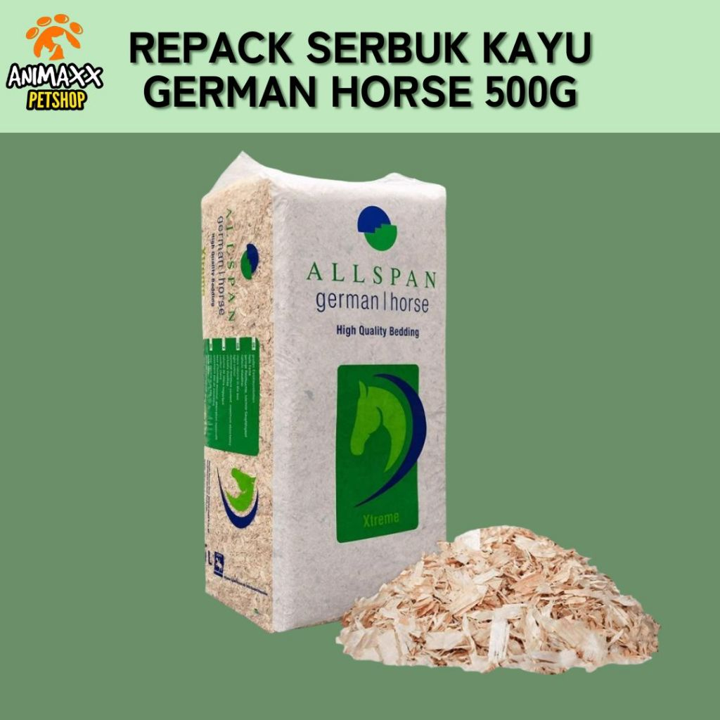 Repack Serbuk Kayu Allspan German Horse 500g | Alas Kandang