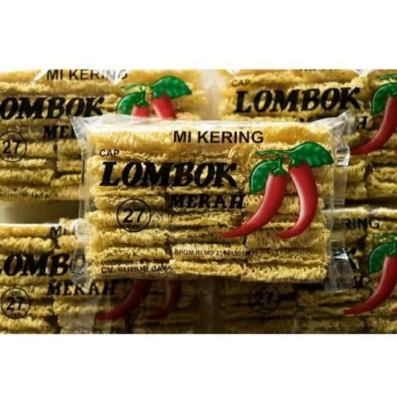 

mie kering cap lombok merah isi 27 pcs/550 gram