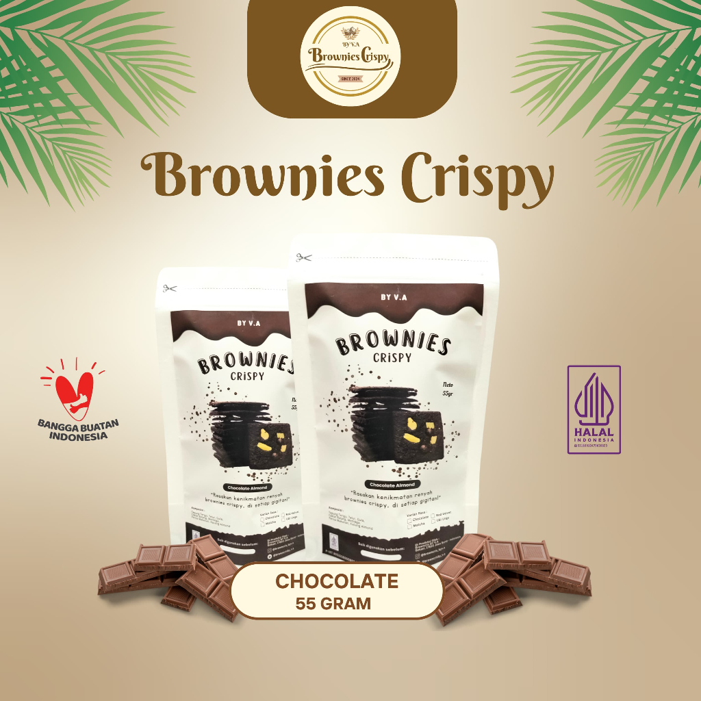 

BROWNIES CRISPY CHOCOLATE ALMOND (55 GRAM)