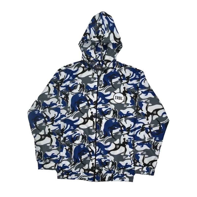 TRBL Jacket Hoodie Zip Joheun Water Resistant - Equator Blue