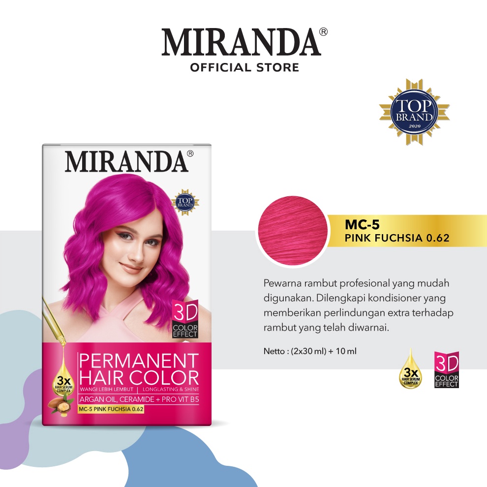 TERMURAH Miranda Hair Color Premium Semir Cat Pewarna Rambut Miranda MC 5 Pink