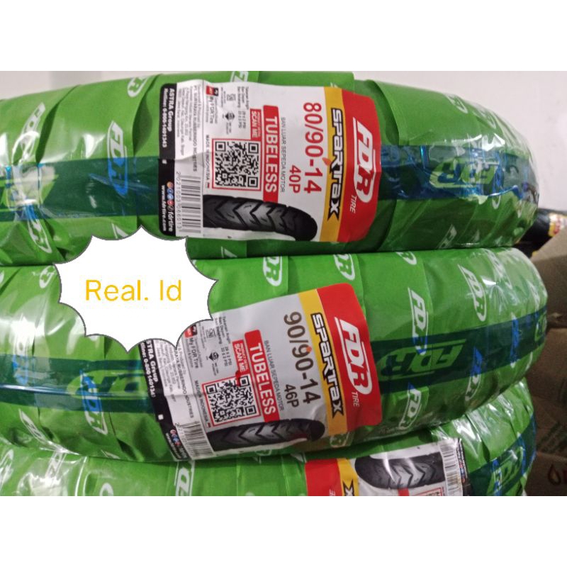 (Free pentil) Paket Ban Motor tubeless FDR Spartax depan dan belakang (80/90-14 & 90/90-14) for Beat