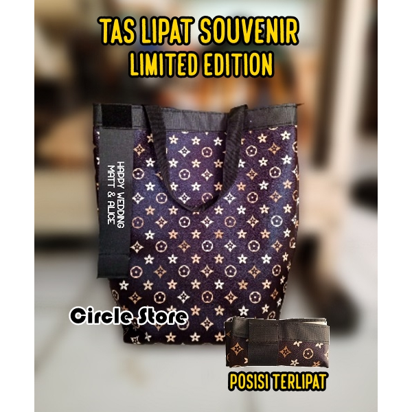 

Tas Belanja Lipat Souvenir Wedding Birthday Limited Edition / Foldable Shopping Bag Custom