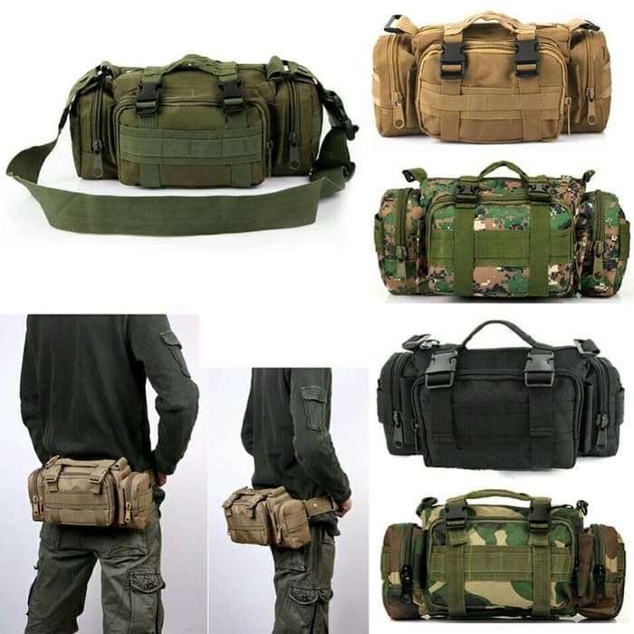exclusive tas selempang tactical army waistbag tas sepeda a317