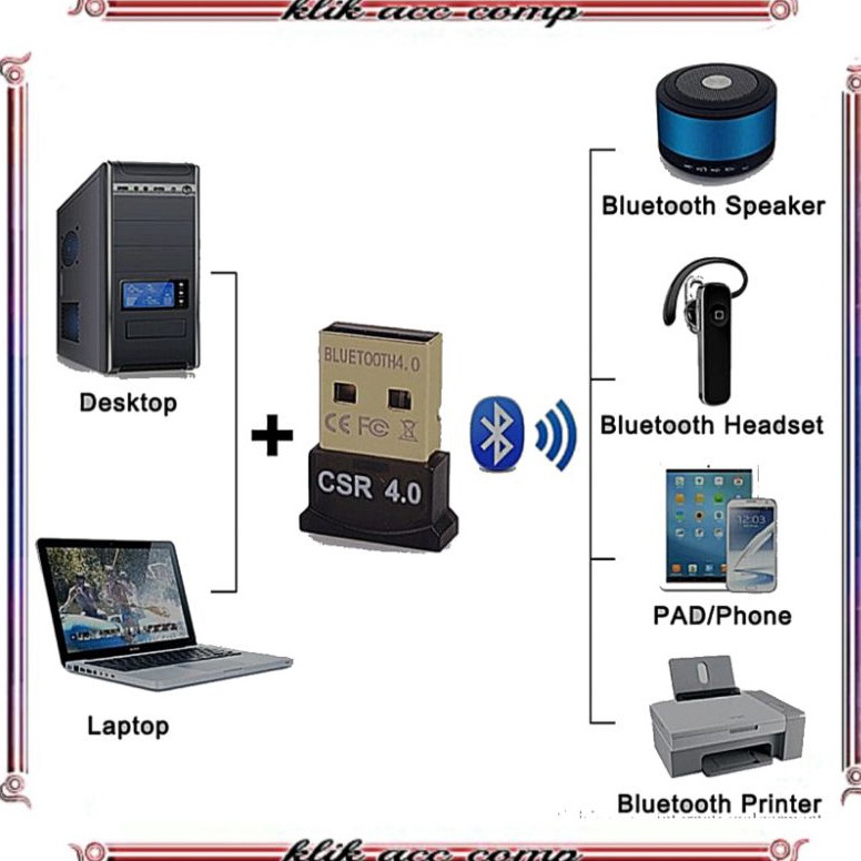 Bagus Dipakai Dongle Bluetooth Receiver Adapter USB v5 for Headset PC Speaker audio