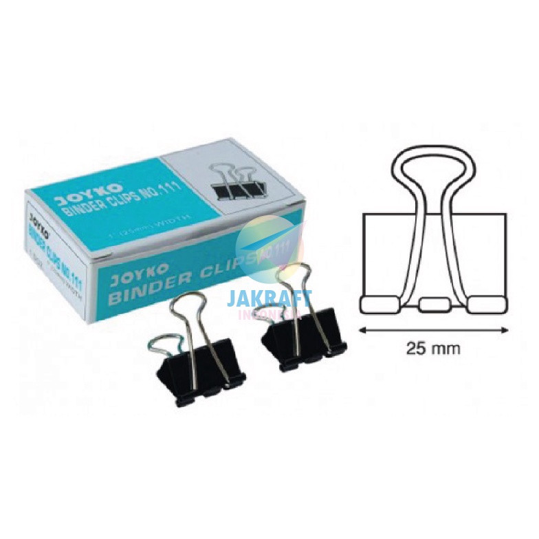 

TERUPDATE 12 Pcs Binder Clip Clips Klip Kertas JOYKO No111 25 mm 1 Sedang