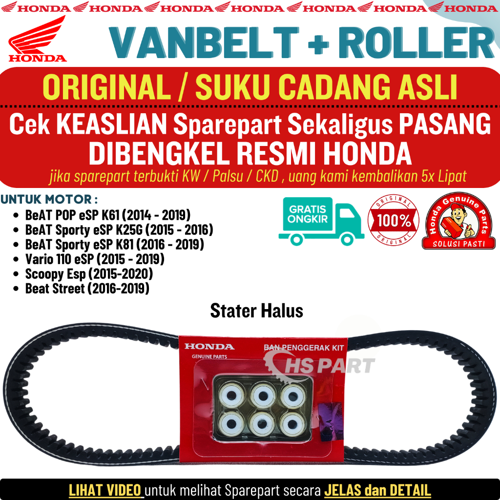 V belt Vanbelt Beat Fi Beat POP Beat Esp Beat Street Scoopy Esp Vario 110 Fi Original Honda , Vanbel